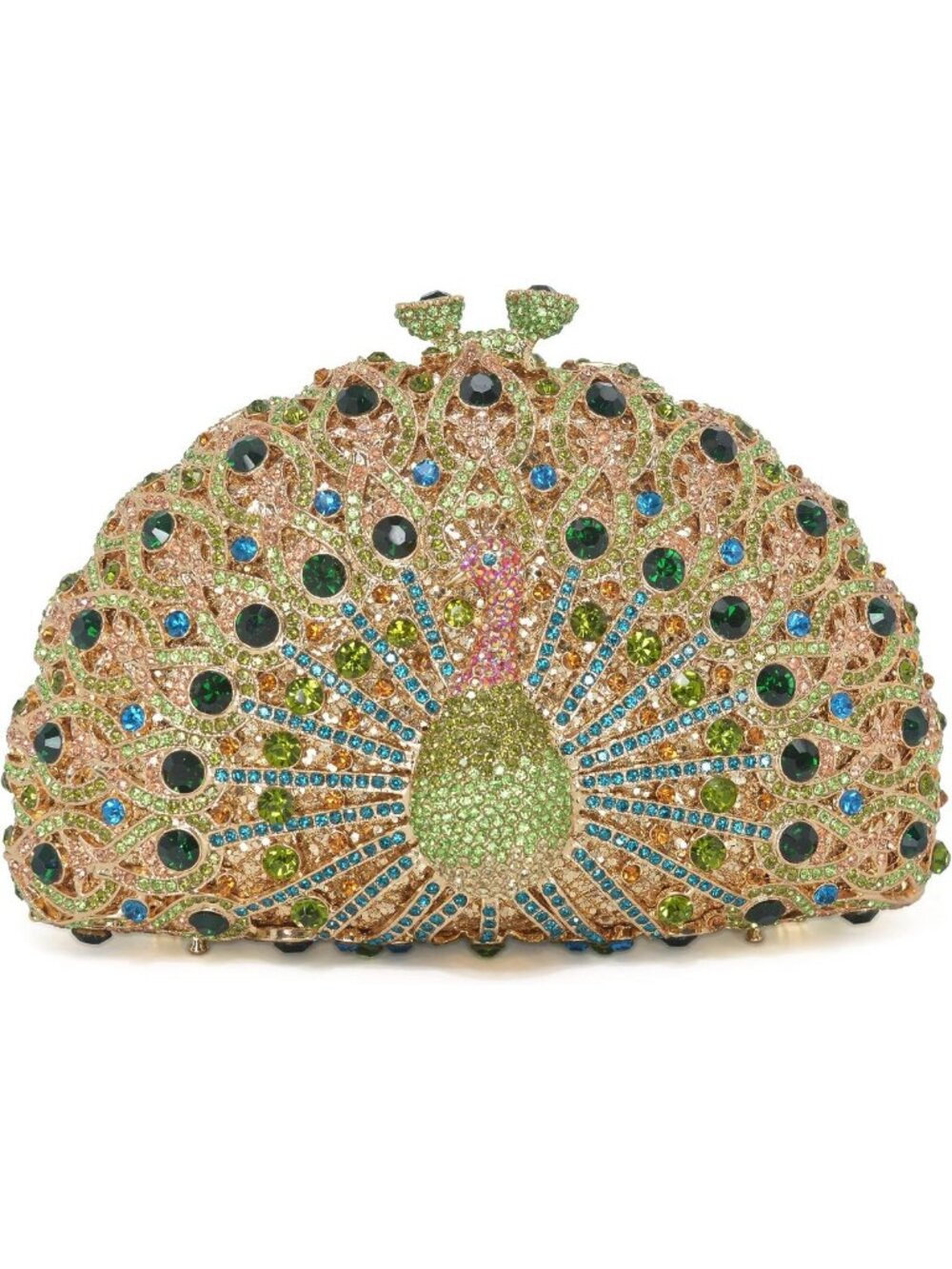 Sparkly Peacock Rhinestone Evening Clutch Bag | Luxury Wedding Party Purse
